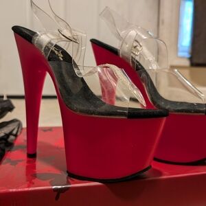 I am selling my hot pink heels. Brand is Pleaser, size 6 in women